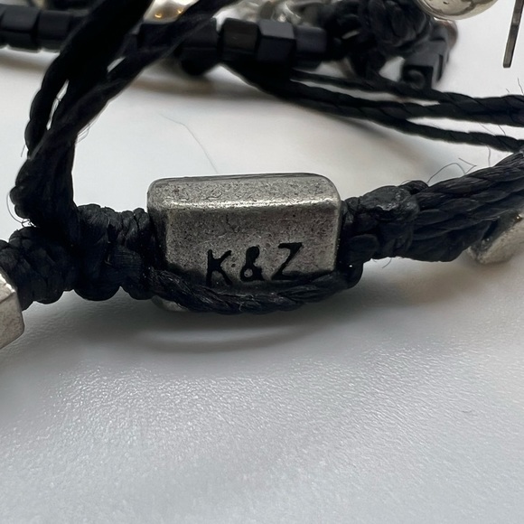 K & Z‎ black miyuki bead and silver toned slider bracelet - Picture 12 of 14